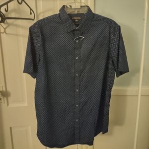 Micheal kors blue polka dot button up men's shirt size small medium. Never worn